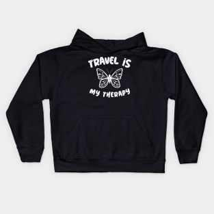 travel is my therapy Kids Hoodie
